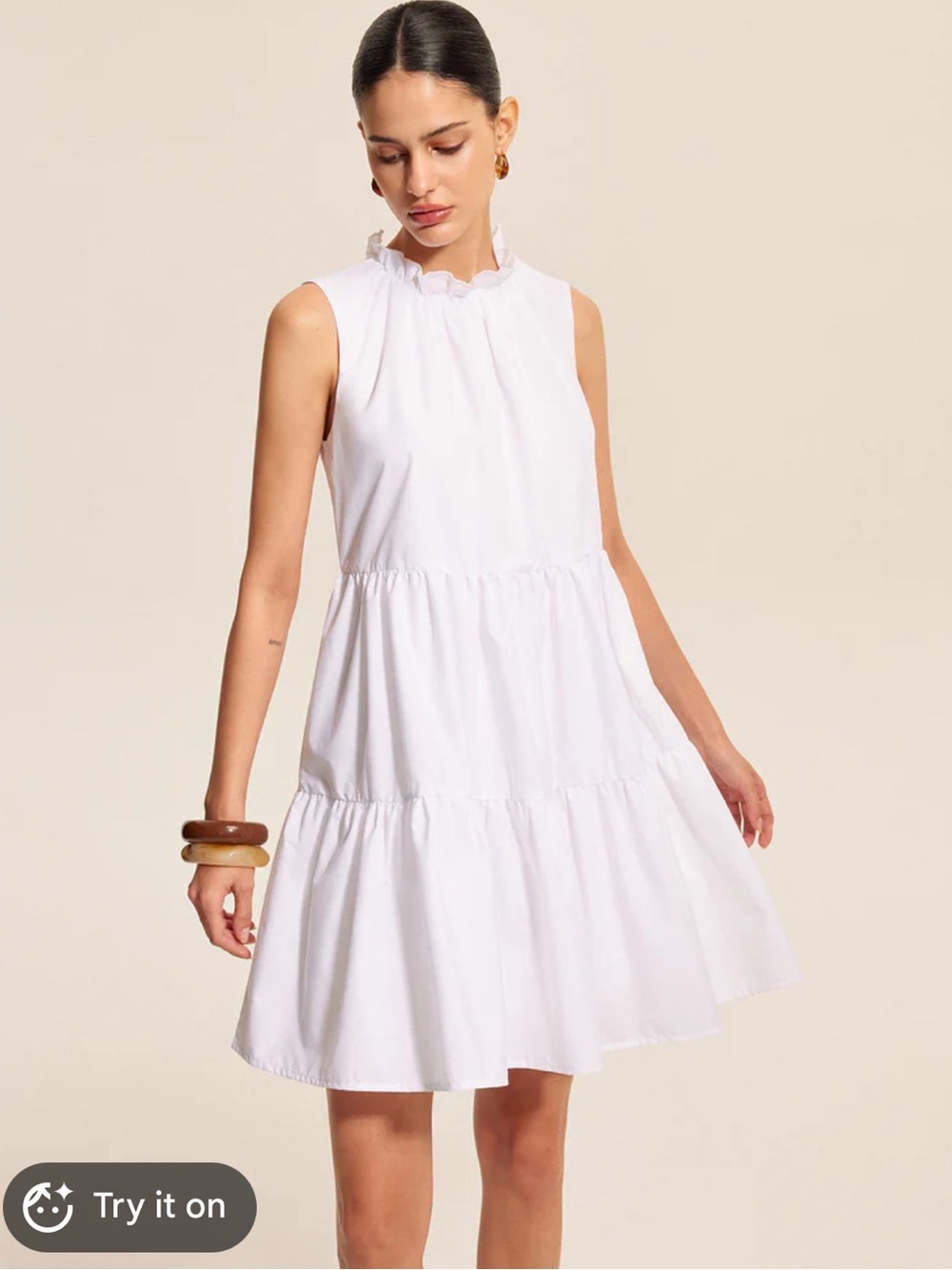NWT Vince Camuto Tiered Linen Blend Sleeveless Dress